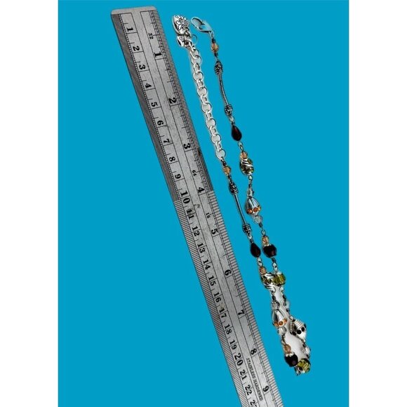 Brighton Silver Tone Multicolor Crystals Necklace 32.5g - Picture 7 of 9